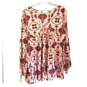 Altered State Pink and Brown Bohemian Tunic
